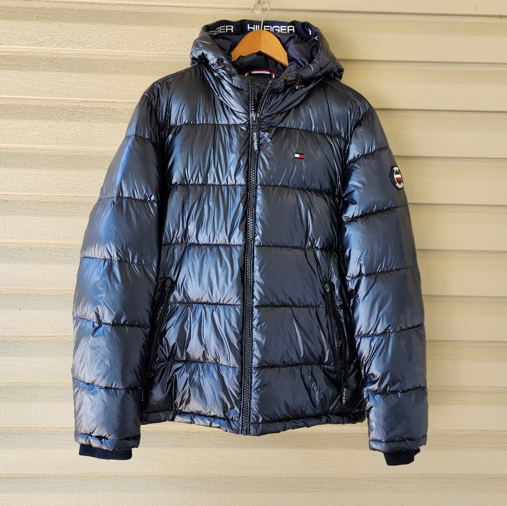 Tommy Hilfiger men's hooded puffer coat jacket size M